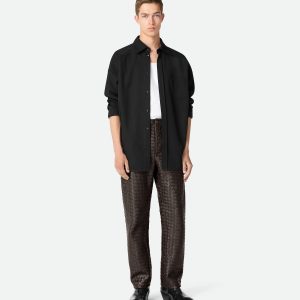 Intrecciato Leather Pants