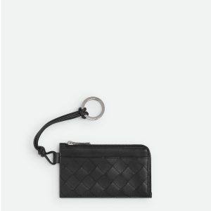 Intrecciato L-Zippered Card Holder On Strap