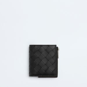 Intrecciato Bi-Fold Wallet With Zip