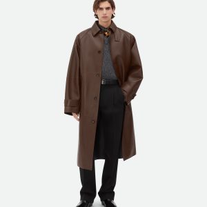 Bonded Leather Trench Coat