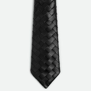 Intrecciato Leather Tie