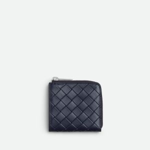 Intrecciato Stamp Square Zip Around Wallet