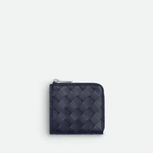 Intrecciato Square Zip Around Wallet