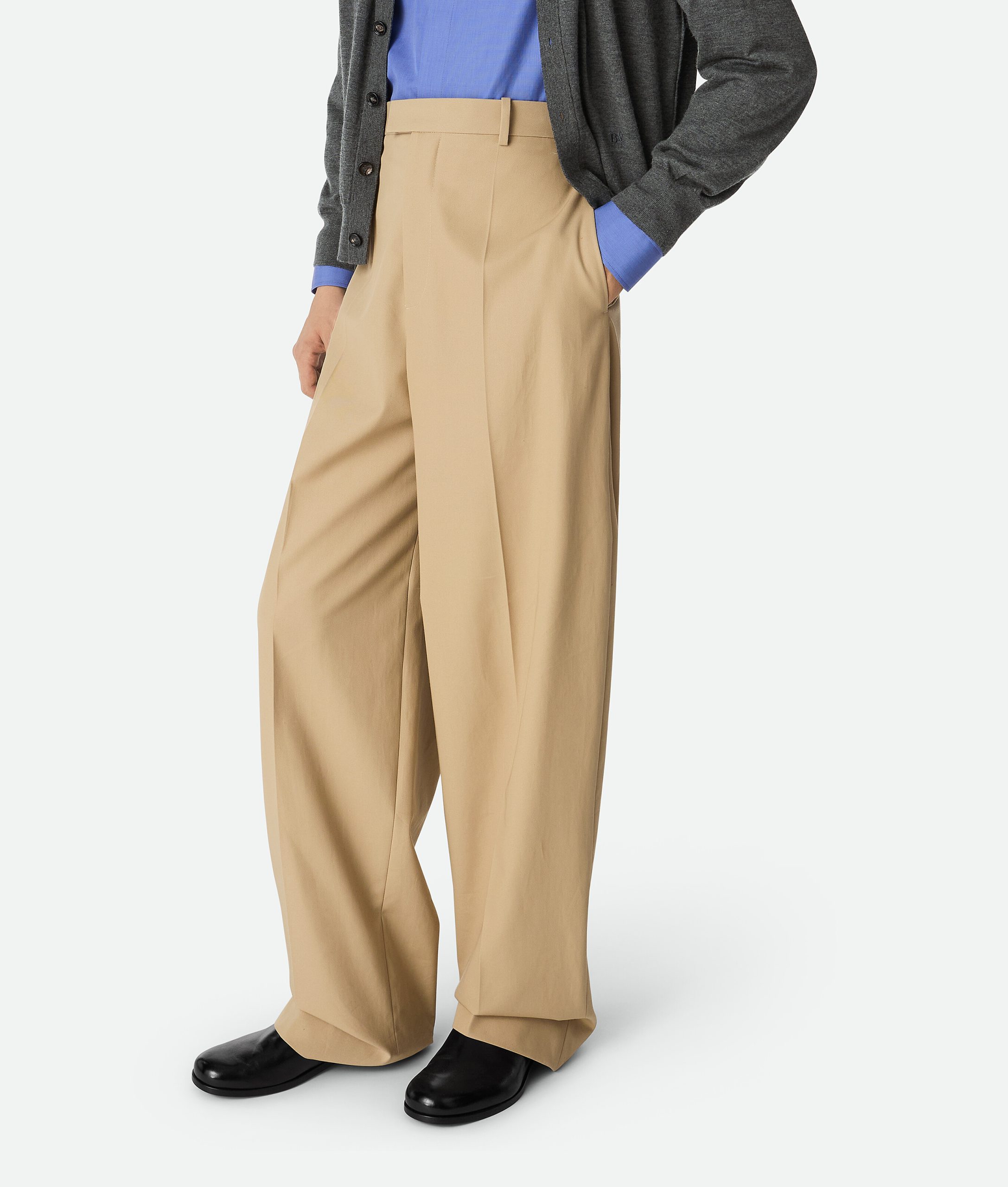 Cotton Twill Straight Trousers - Image 2