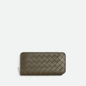 Intrecciato Stamp Zip Around Wallet