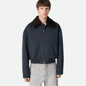 Silk And Cotton Twill Bomber Jacket
