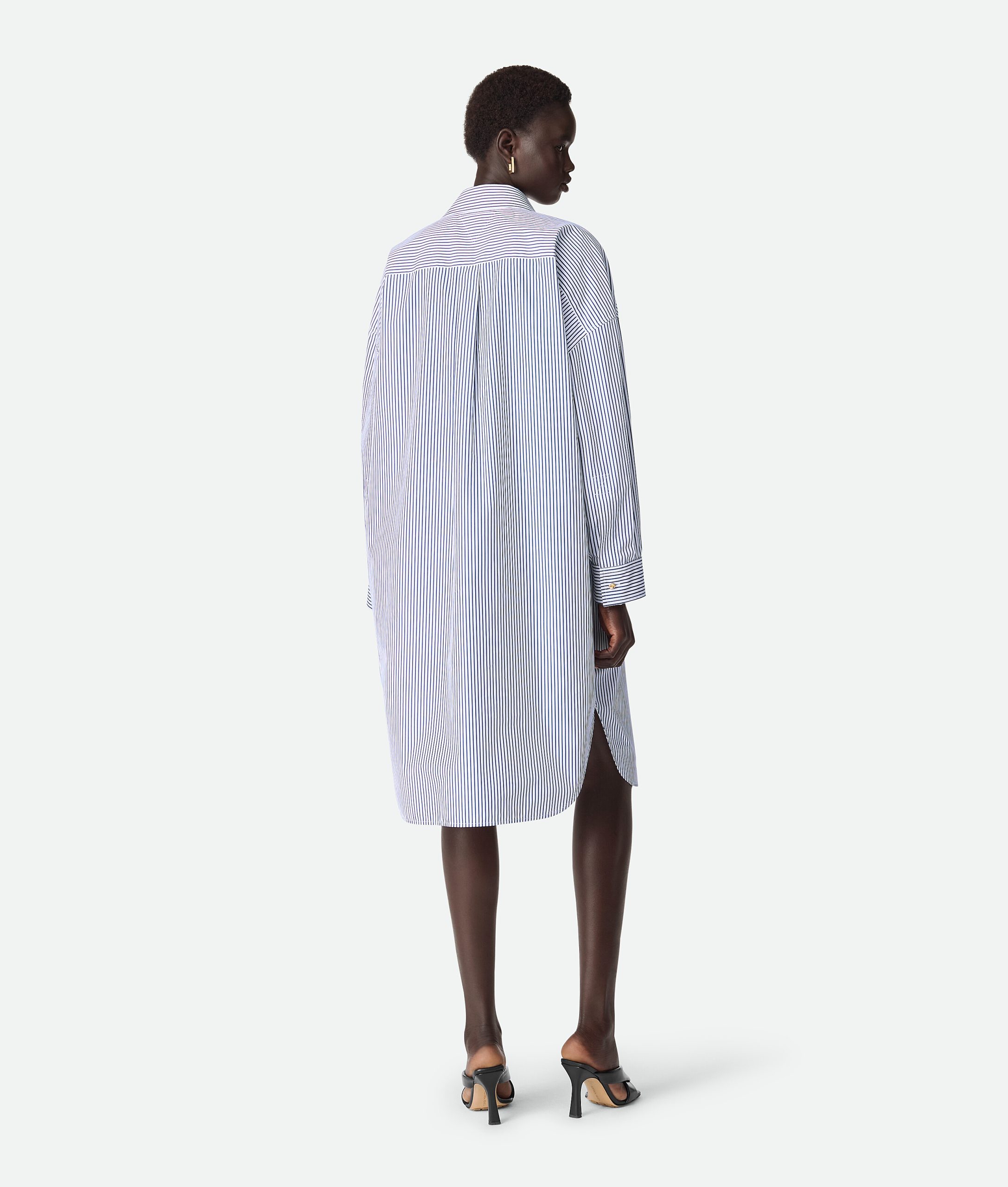 Pinstripe Cotton Poplin Dress - Image 3
