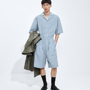 Cotton And Silk Check Shorts