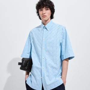 Intrecciato Cotton Poplin Shirt