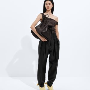 Washed Cotton and Viscose Twill Pants