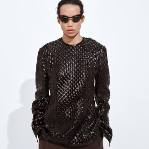 Scale Intreccio Leather Top