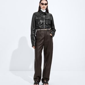 Intrecciato Leather Pants