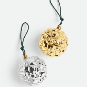 Set of Two Check Ornaments