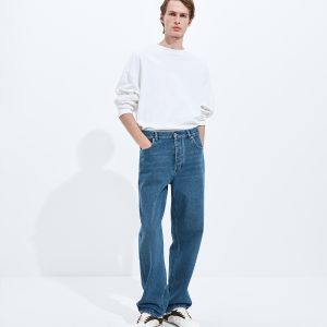 Medium Indigo Wide Leg Jeans