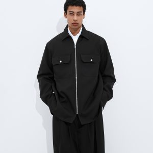 Wool Grain De Poudre Overshirt