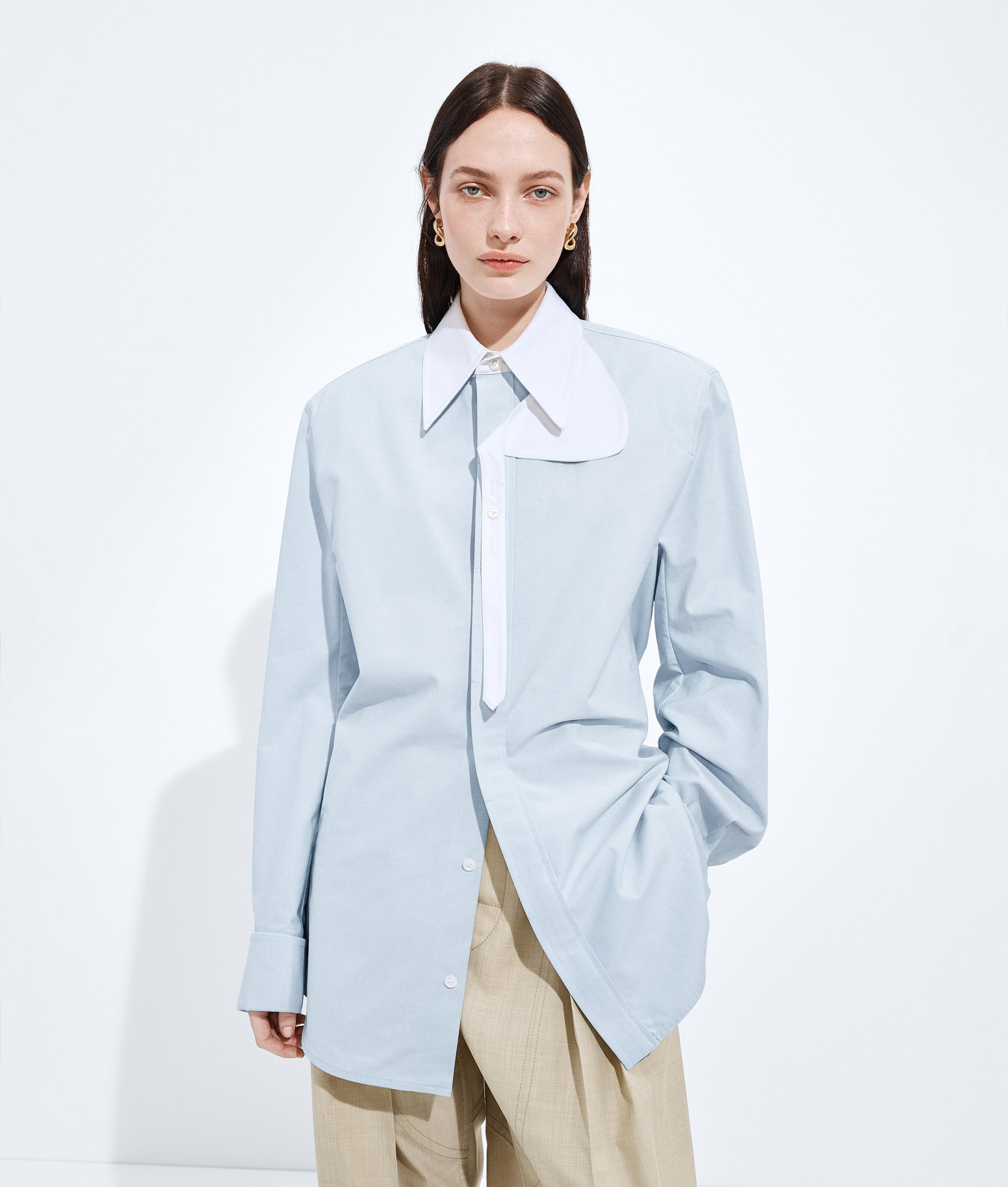 Cotton Oxford Belted Shirt