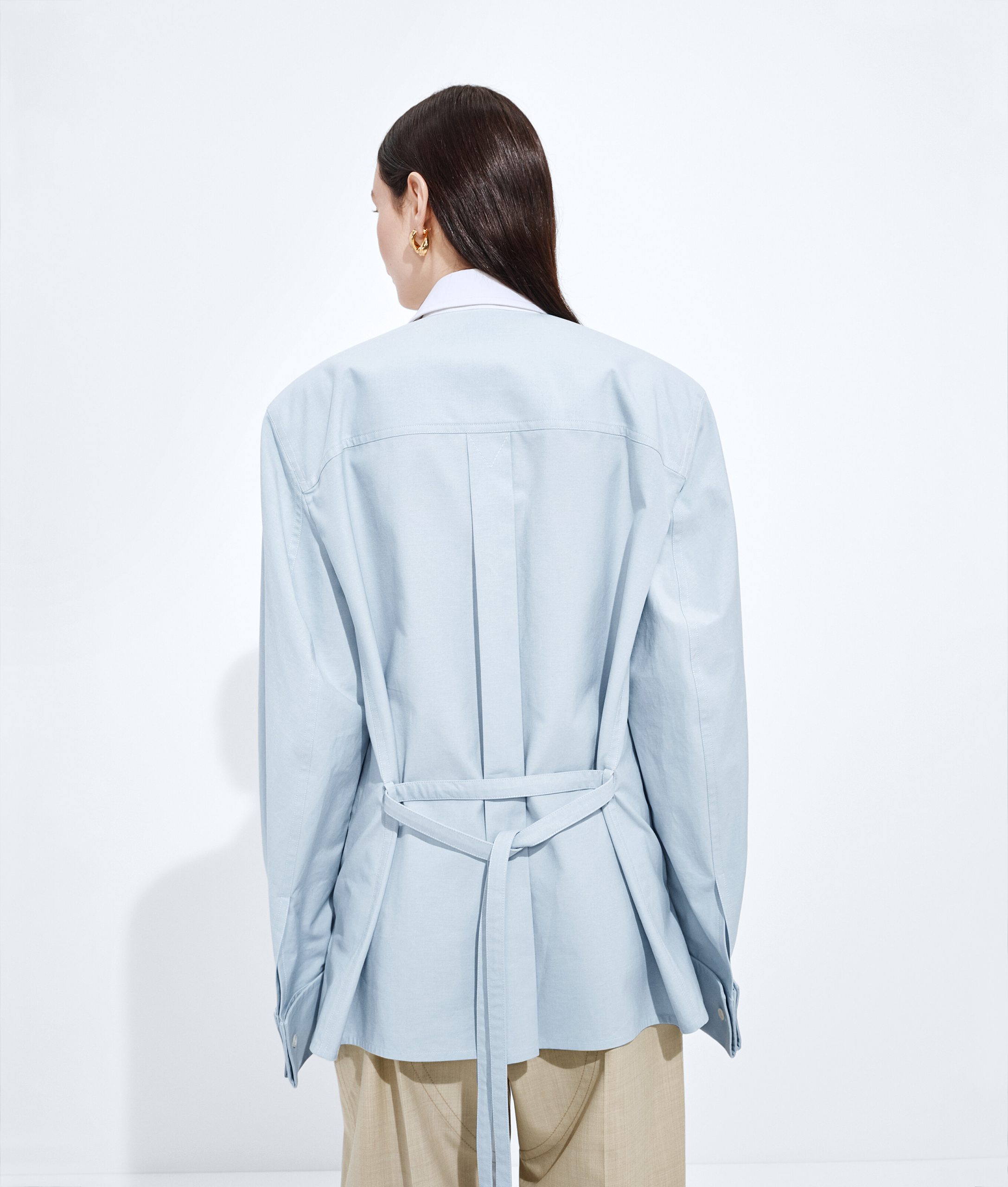 Cotton Oxford Belted Shirt - Image 3