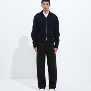 Faded Black Turned-Up Jeans