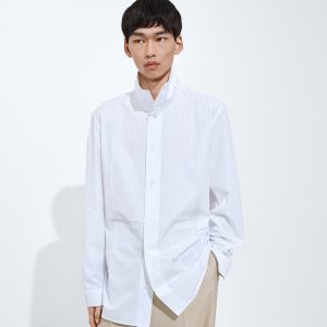 Cotton Poplin Pinstripes Shirt