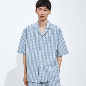 Cotton And Silk Check Pajama Shirt