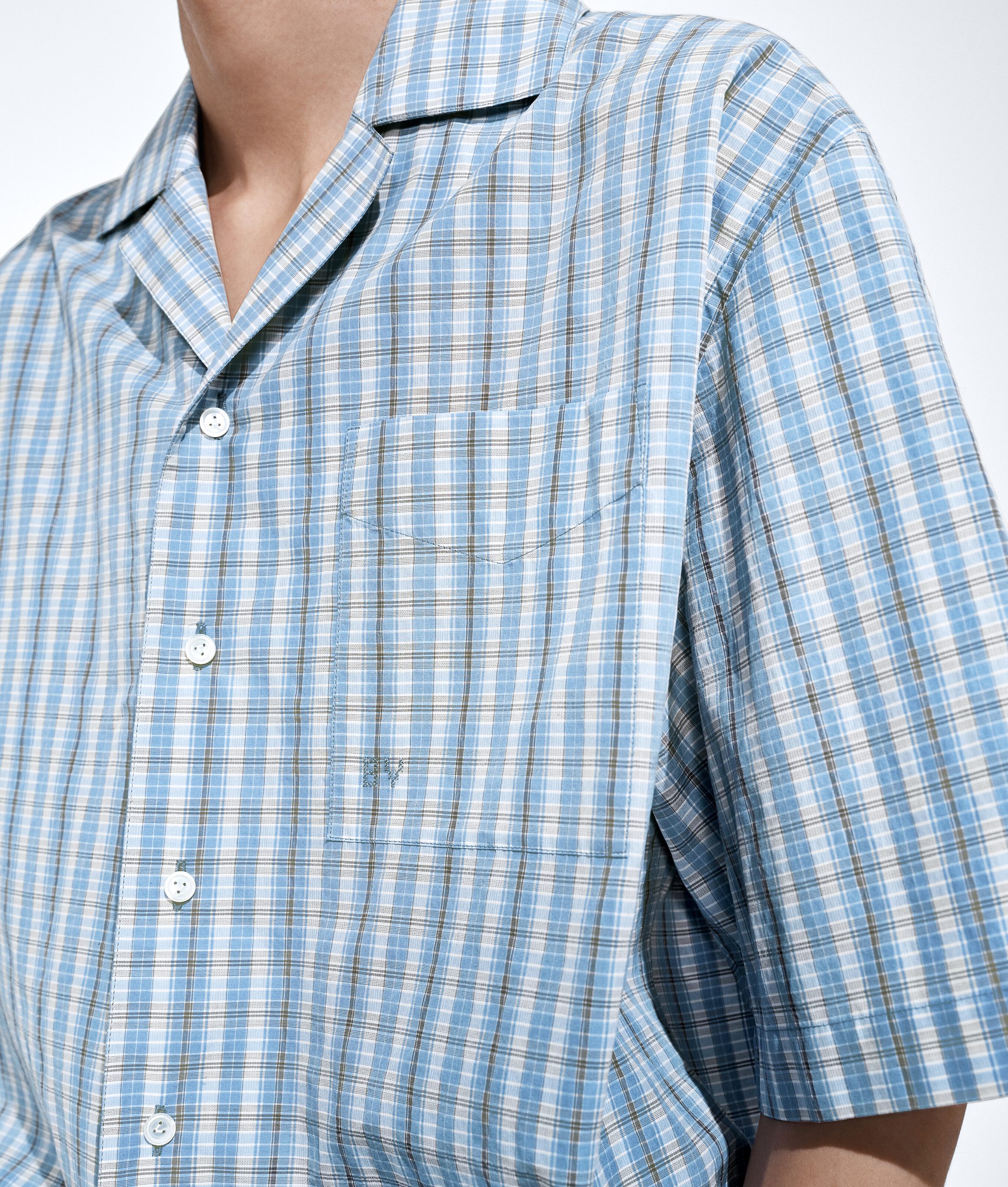 Cotton And Silk Check Pajama Shirt - Image 5