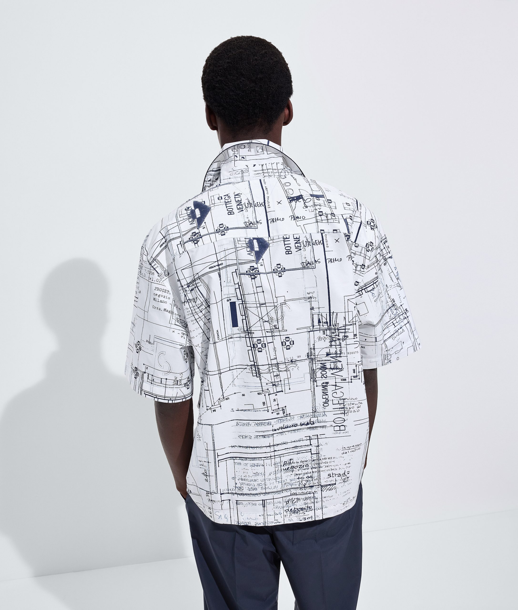 Cotton Poplin Printed Pajama Shirt - Image 3