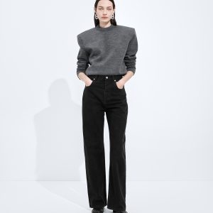 Faded Black Wide Leg Jeans