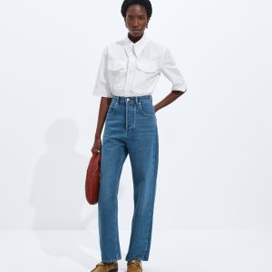 Medium Indigo Wide Leg Jeans