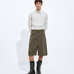 Cotton and Silk Crinkled Shorts