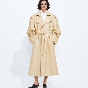 Semi Shiny Leather Trench