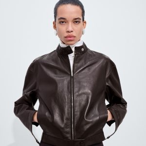 Papery Leather Blouson