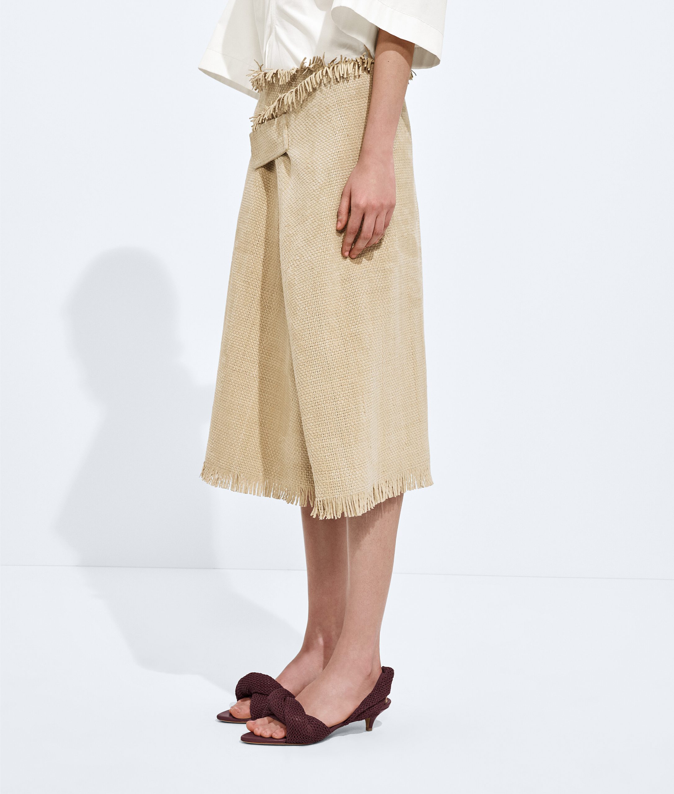 Mini Intreccio Suede Leather Skirt - Image 2
