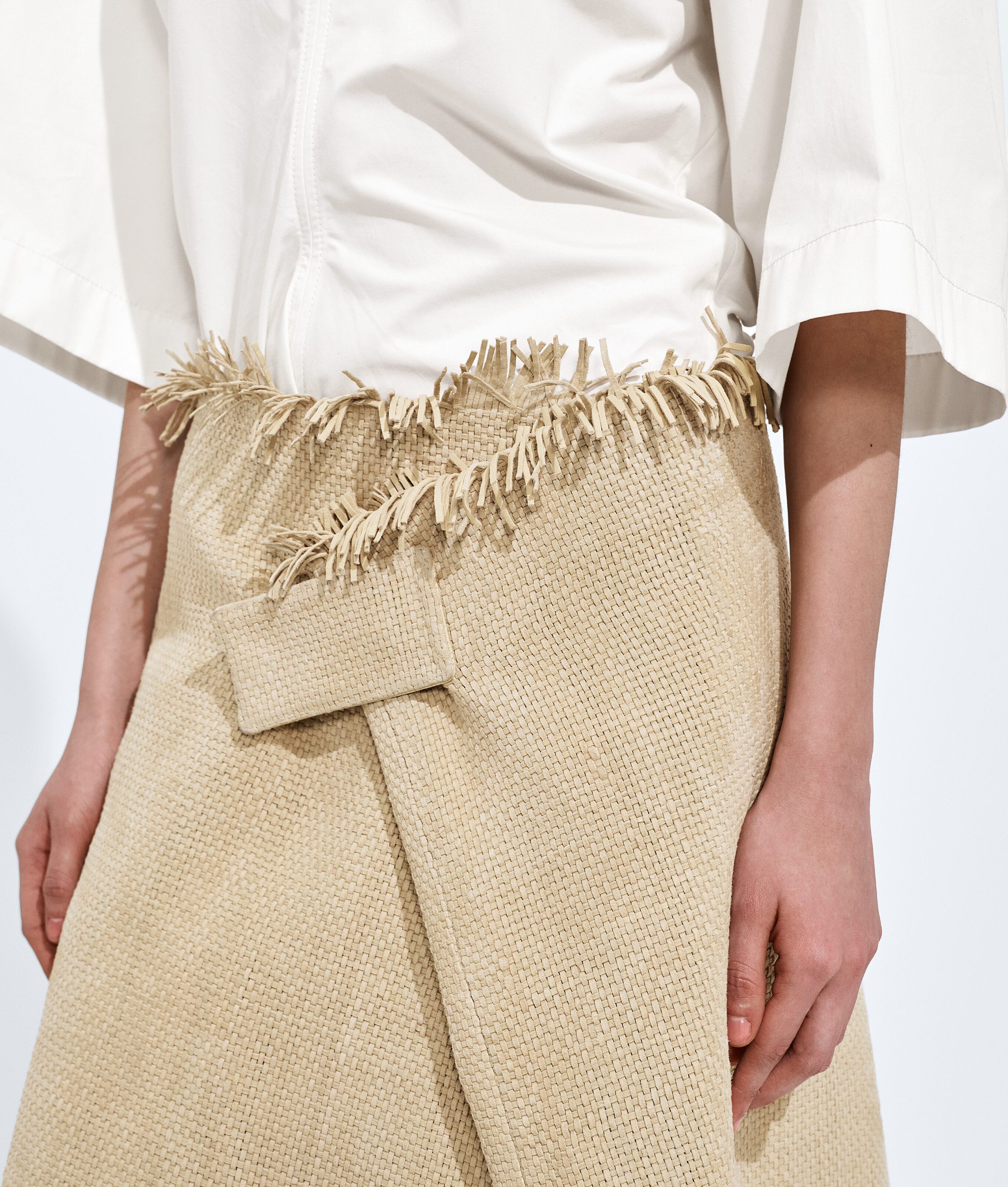 Mini Intreccio Suede Leather Skirt - Image 5