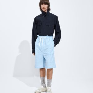 Intrecciato Cotton Poplin Shorts