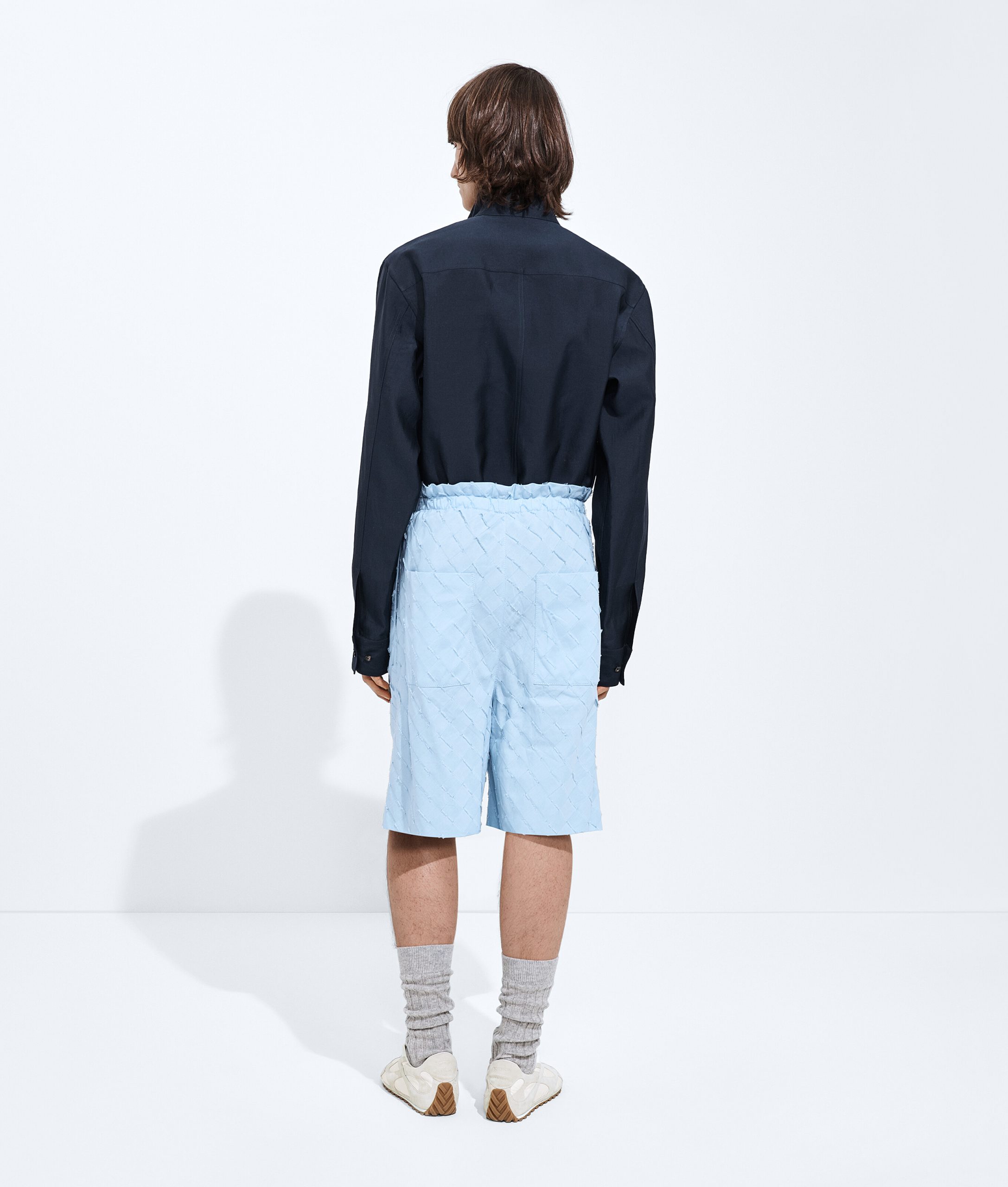 Intrecciato Cotton Poplin Shorts - Image 3