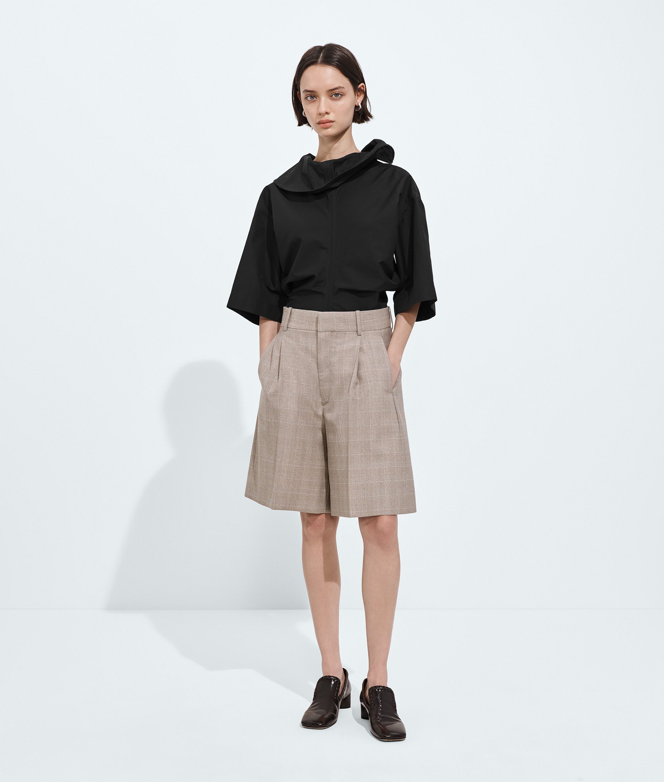 Prince Of Wales Wool Shorts