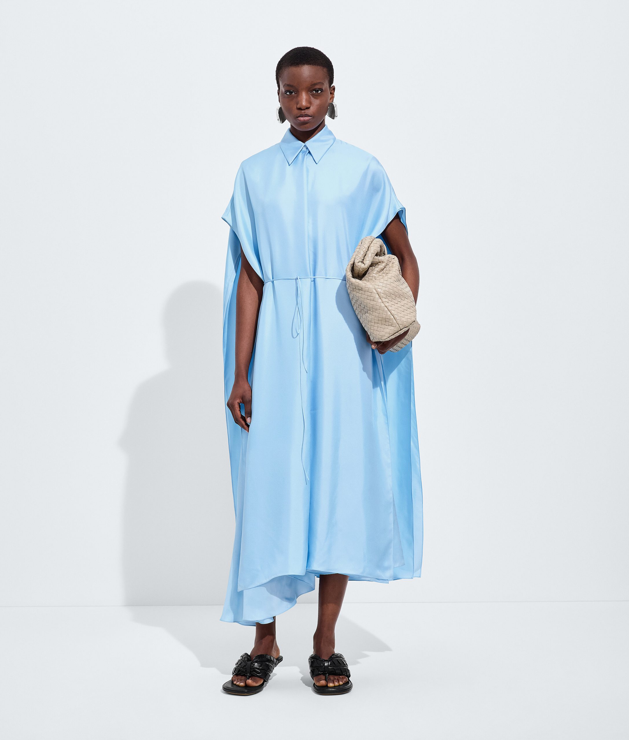Silk Twill Shirt Dress