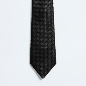 Small Intrecciato Leather Tie