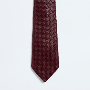 Small Intrecciato Leather Tie