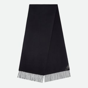 Cashmere Scarf With Leather Patch