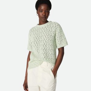 Cotton Crochet Knit T-Shirt