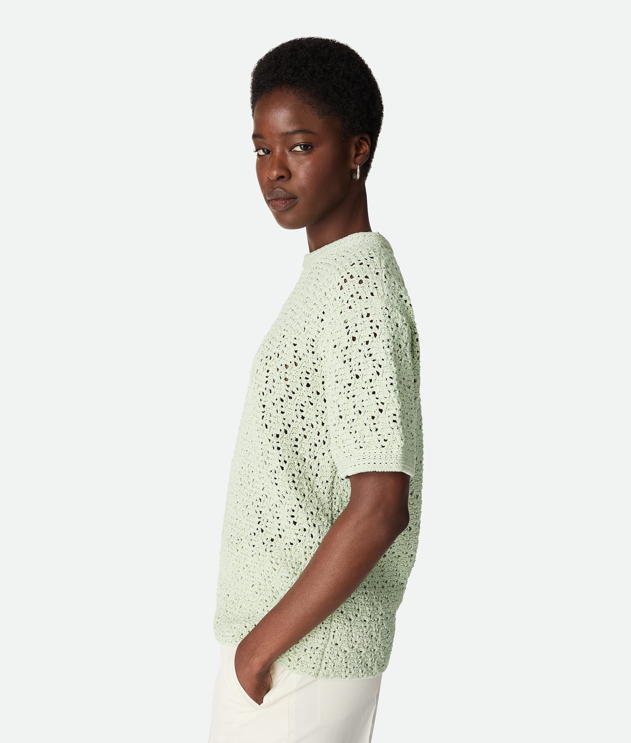 Cotton Crochet Knit T-Shirt - Image 2