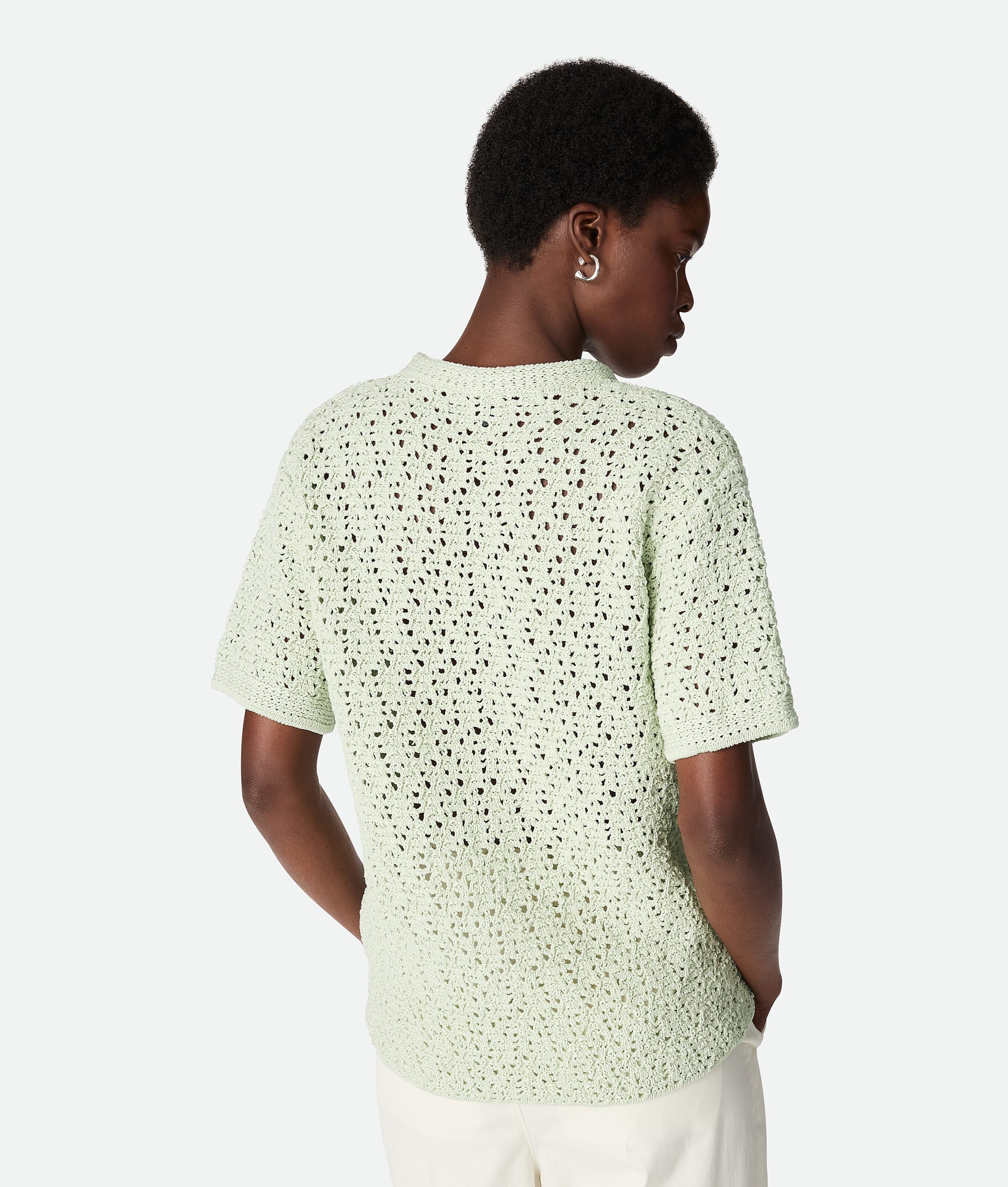 Cotton Crochet Knit T-Shirt - Image 3