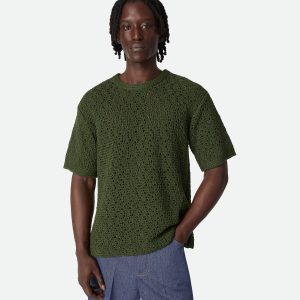 Cotton Crochet Knit T-Shirt