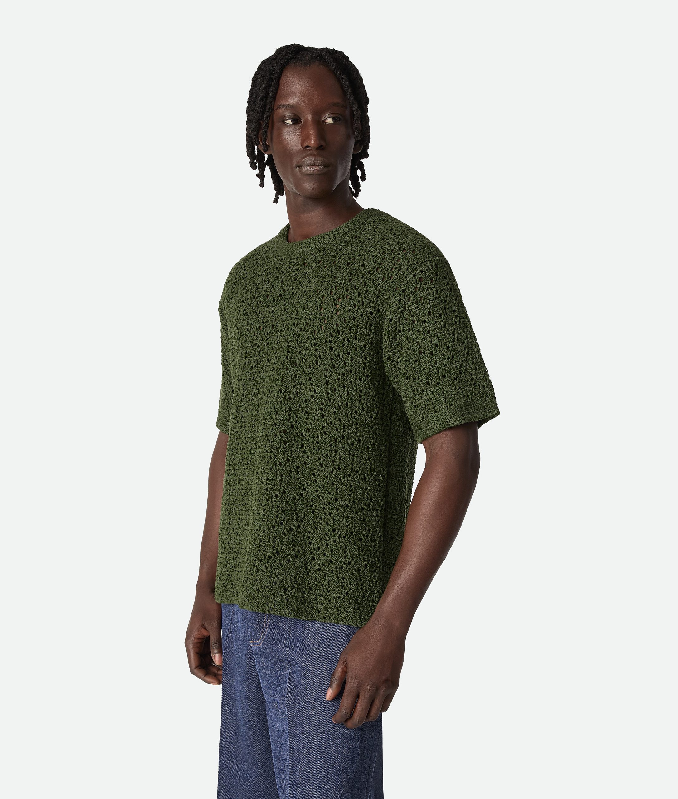 Cotton Crochet Knit T-Shirt - Image 2