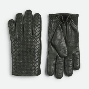 Intrecciato Leather Gloves