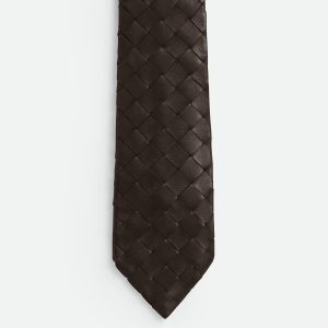 Intrecciato Leather Tie