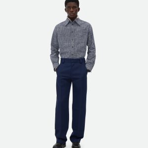 Wool Grain De Poudre Trousers
