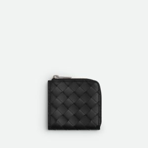 Intrecciato Square Zip Around Wallet