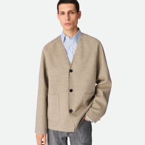 Light Double Wool And Cashmere Coat